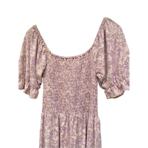 WAYF I Mauve Botanical I Smocked Bodice I Jumpsuit I Size: XS - Picture 4 of 13